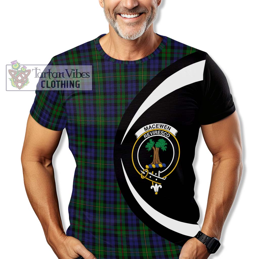 MacEwen Tartan T-Shirt with Family Crest Circle Style - Tartan Vibes Clothing