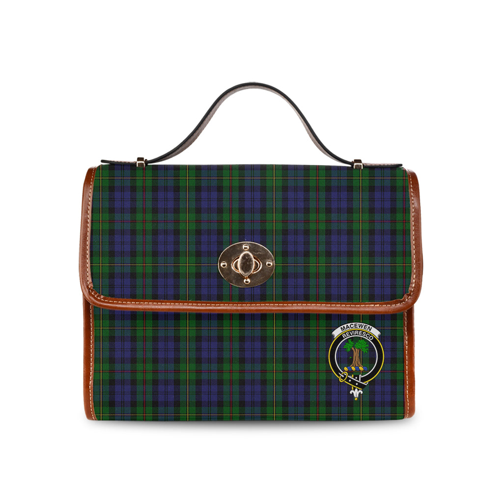 macewen-tartan-leather-strap-waterproof-canvas-bag-with-family-crest