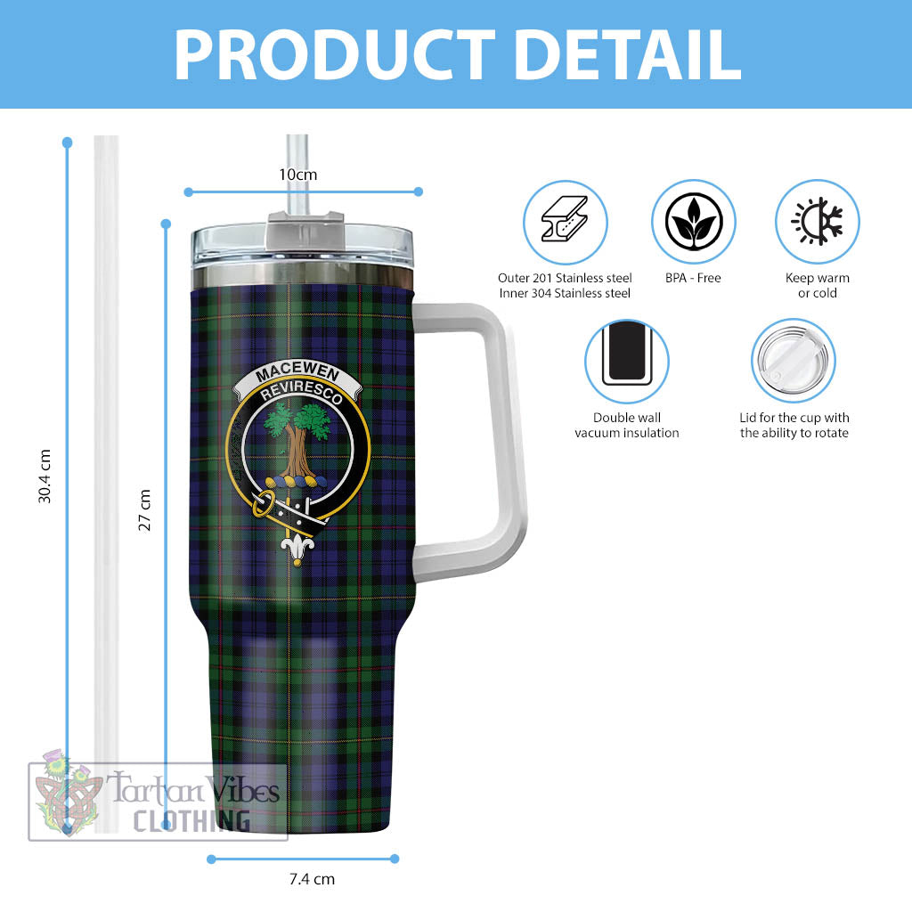 MacEwen Tartan Tumbler with Handle with Family Crest - Tartan Vibes Clothing