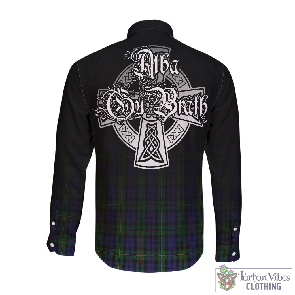 MacEwen Tartan Long Sleeve Button Up Featuring Alba Gu Brath Family Crest Celtic Inspired - Tartan Vibes Clothing