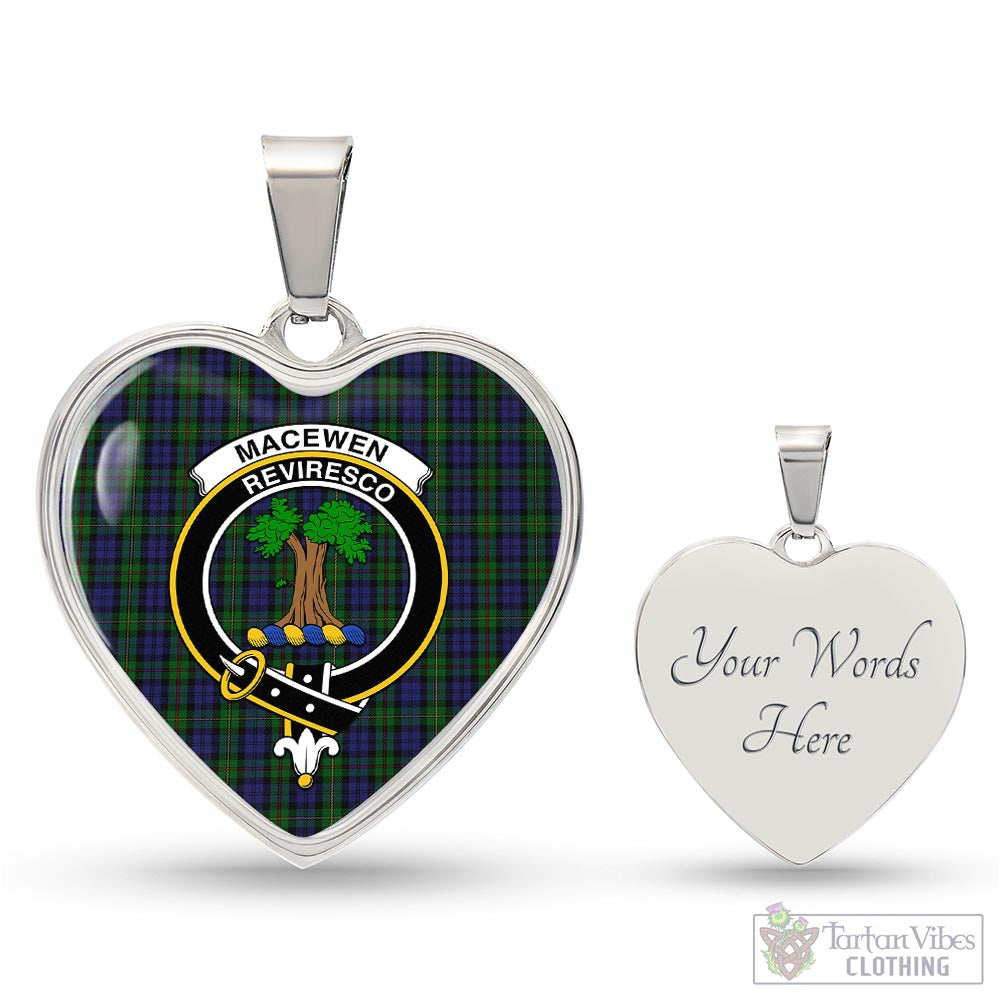 MacEwen Tartan Heart Necklace with Family Crest Luxury Necklace (Silver) Yes - Tartan Vibes Clothing