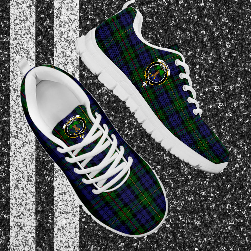 MacEwen Tartan Sneakers with Family Crest - Tartan Vibes Clothing
