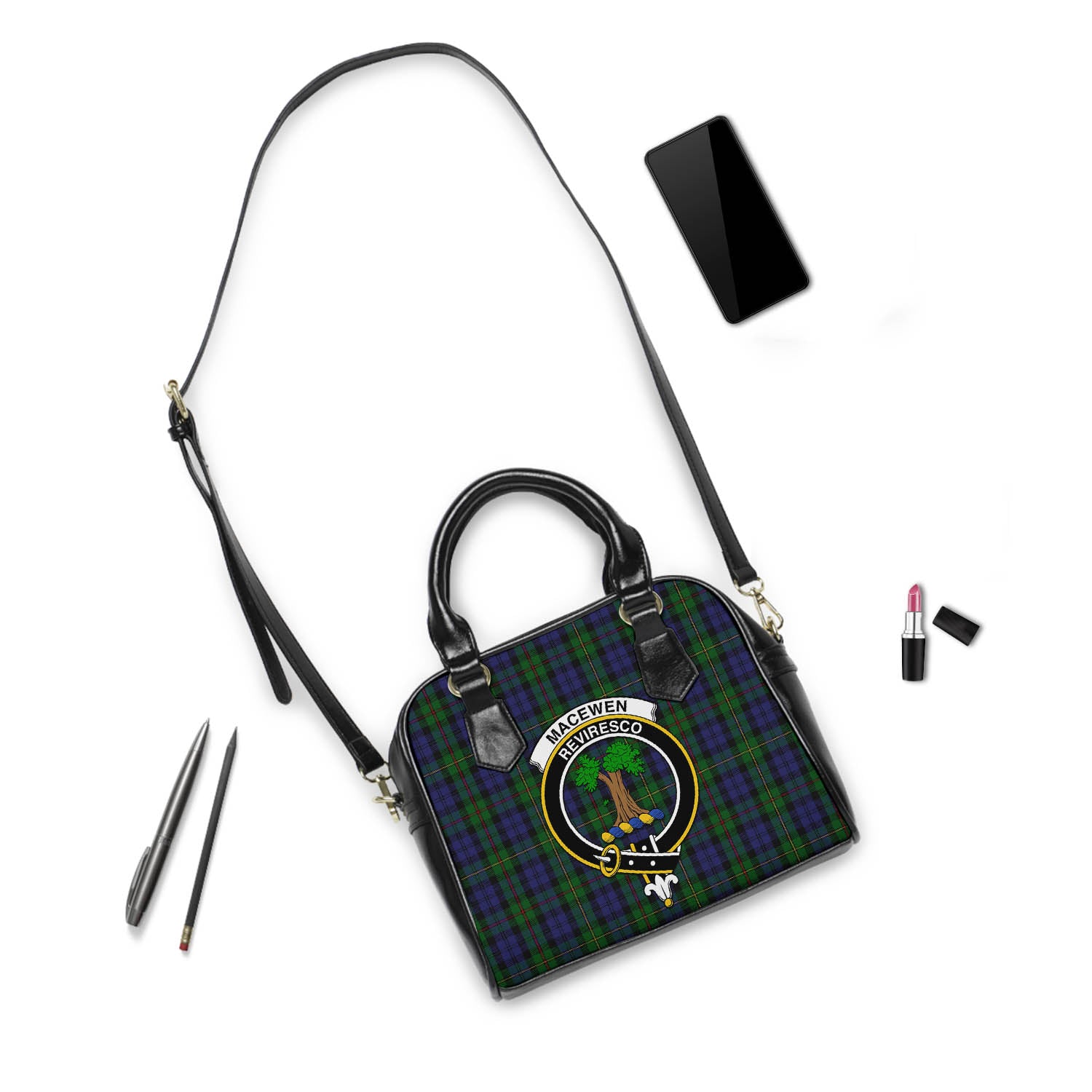 MacEwen Tartan Shoulder Handbags with Family Crest - Tartan Vibes Clothing