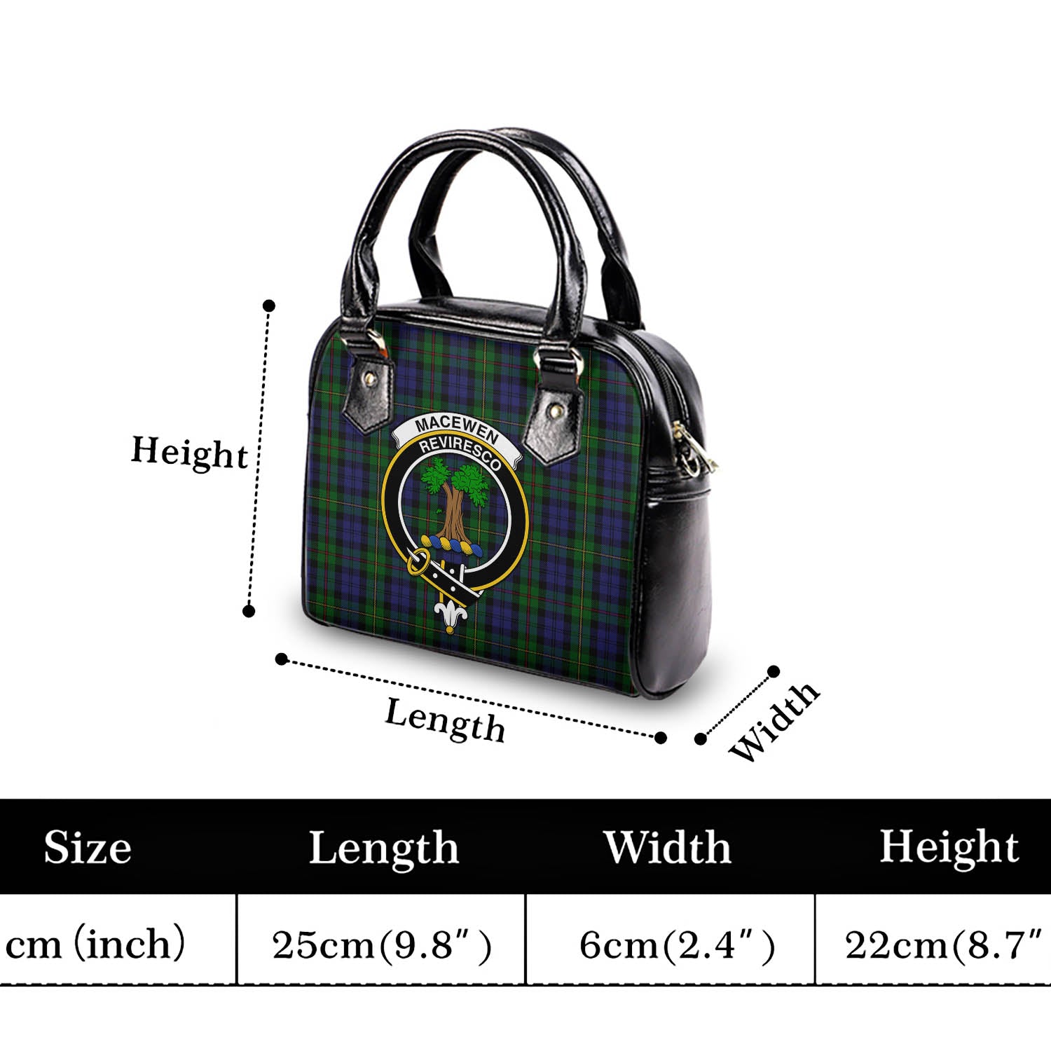 MacEwen Tartan Shoulder Handbags with Family Crest - Tartan Vibes Clothing