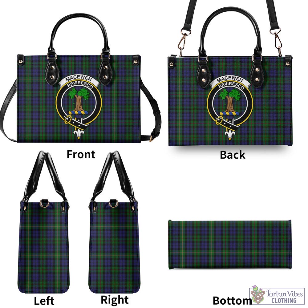 MacEwen Tartan Luxury Leather Handbags with Family Crest - Tartan Vibes Clothing
