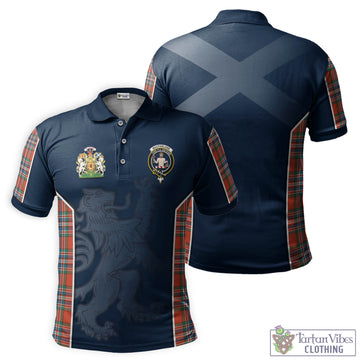 MacFarlane Ancient Tartan Men's Polo Shirt with Family Crest and Lion Rampant Vibes Sport Style