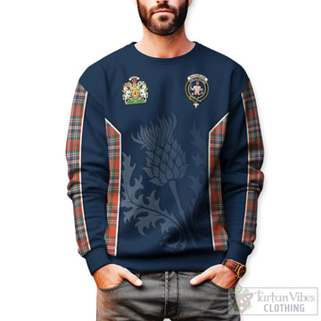 MacFarlane Ancient Tartan Sweatshirt with Family Crest and Scottish Thistle Vibes Sport Style