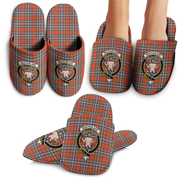 MacFarlane Ancient Tartan Home Slippers with Family Crest