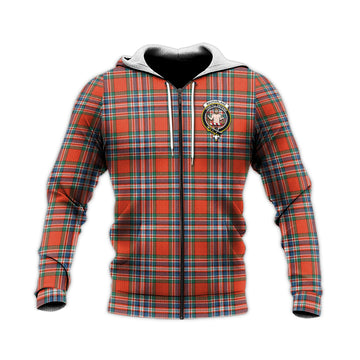 MacFarlane Ancient Tartan Knitted Hoodie with Family Crest
