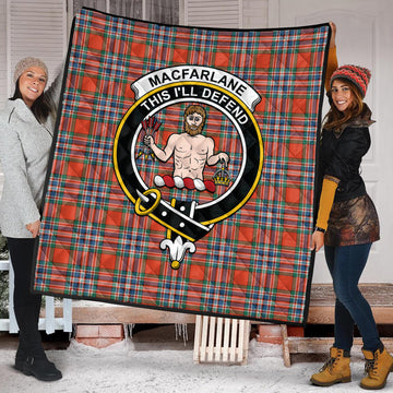 MacFarlane Ancient Tartan Quilt with Family Crest