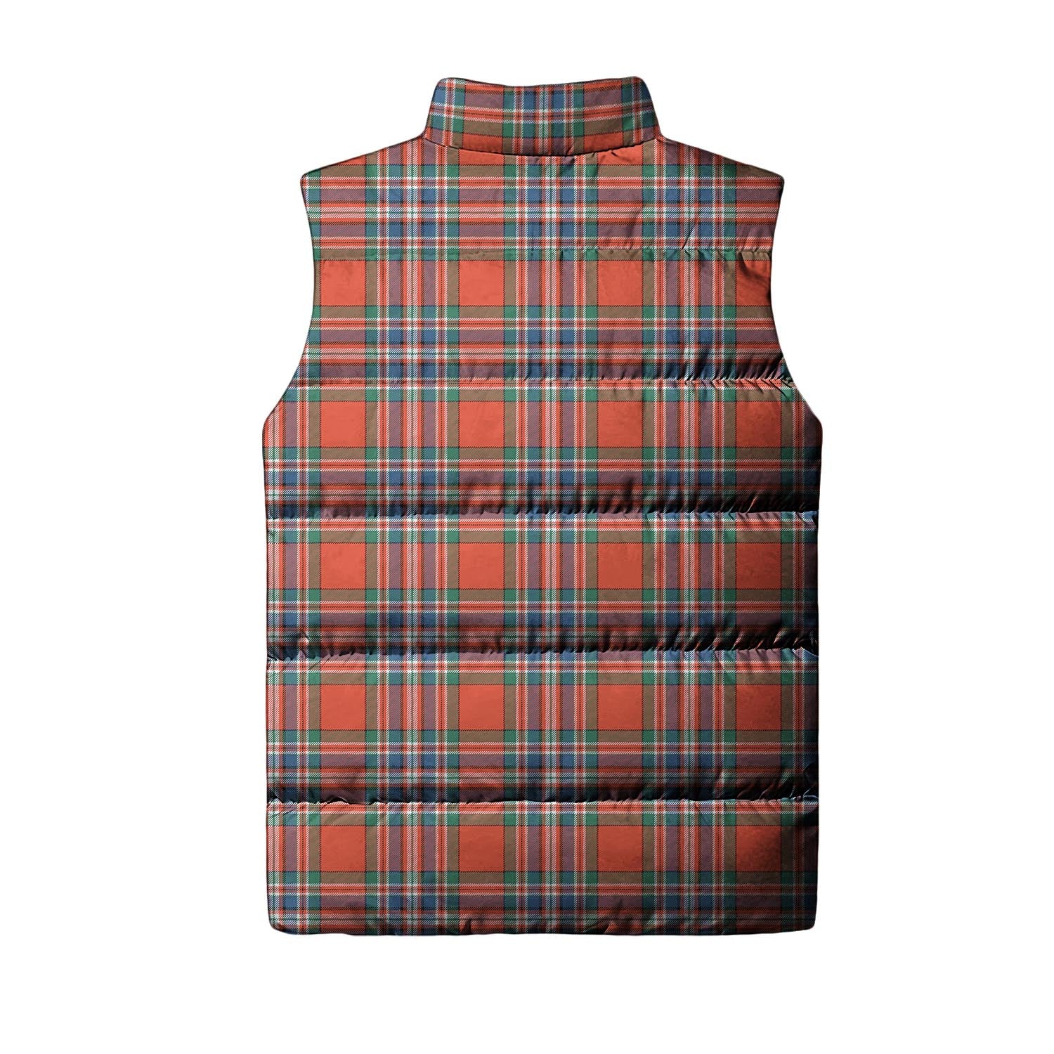 MacFarlane Ancient Tartan Sleeveless Puffer Jacket with Family Crest - Tartanvibesclothing