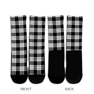 MacFarlane Black White Tartan Crew Socks