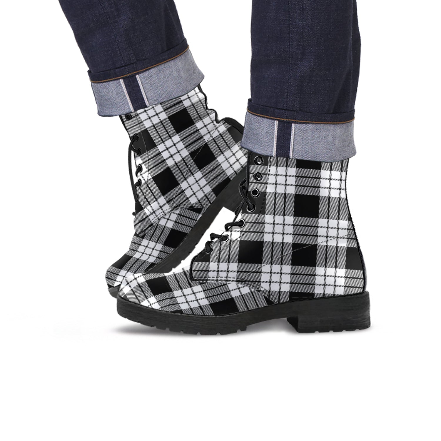 macfarlane-black-white-tartan-leather-boots