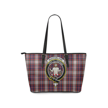 MacFarlane Dress Tartan Leather Tote Bag with Family Crest
