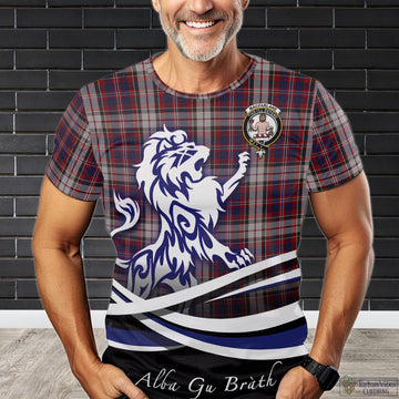 MacFarlane Dress Tartan T-Shirt with Alba Gu Brath Regal Lion Emblem