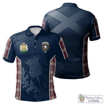 MacFarlane Dress Tartan Men's Polo Shirt with Family Crest and Scottish Thistle Vibes Sport Style
