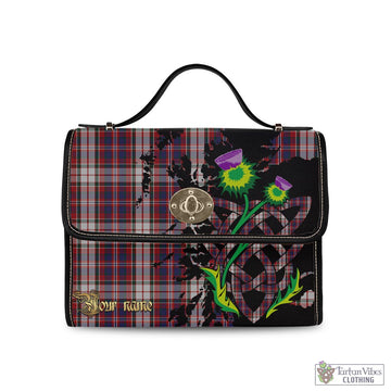 MacFarlane Dress Tartan Waterproof Canvas Bag with Scotland Map and Thistle Celtic Accents