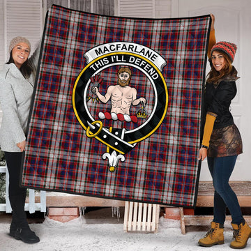 MacFarlane Dress Tartan Quilt with Family Crest