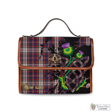 MacFarlane Dress Tartan Waterproof Canvas Bag with Scotland Map and Thistle Celtic Accents