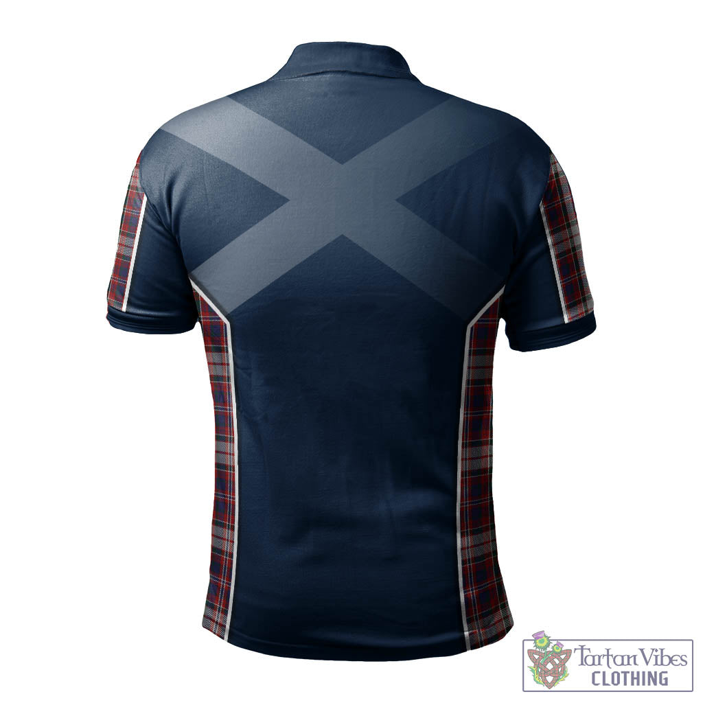 Tartan Vibes Clothing MacFarlane Dress Tartan Men's Polo Shirt with Family Crest and Scottish Thistle Vibes Sport Style