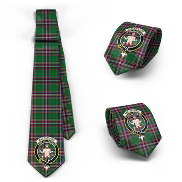 MacFarlane Hunting Tartan Classic Necktie with Family Crest