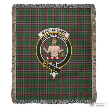 MacFarlane Hunting Tartan Woven Blanket with Family Crest