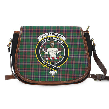 MacFarlane Hunting Tartan Saddle Bag with Family Crest