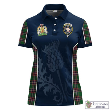 MacFarlane Hunting Tartan Women's Polo Shirt with Family Crest and Scottish Thistle Vibes Sport Style