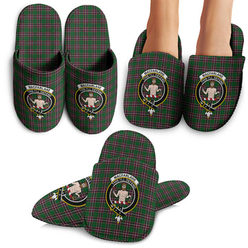 MacFarlane Hunting Tartan Home Slippers with Family Crest