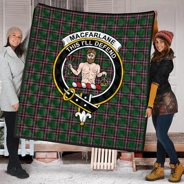 MacFarlane Hunting Tartan Quilt with Family Crest