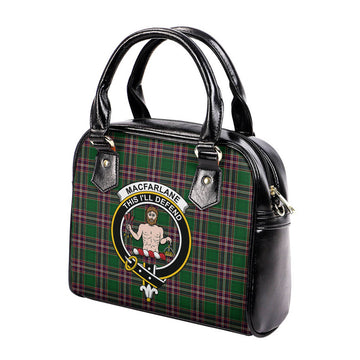MacFarlane Hunting Tartan Shoulder Handbags with Family Crest