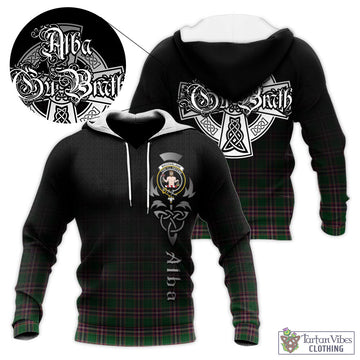MacFarlane Hunting Tartan Knitted Hoodie Featuring Alba Gu Brath Family Crest Celtic Inspired