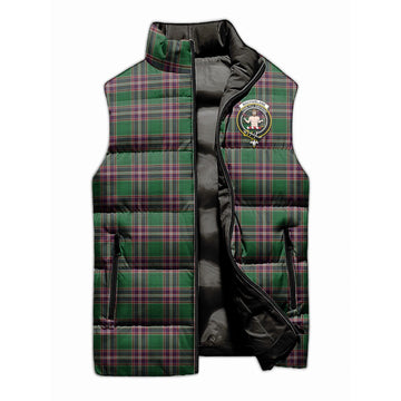 MacFarlane Hunting Tartan Sleeveless Puffer Jacket with Family Crest