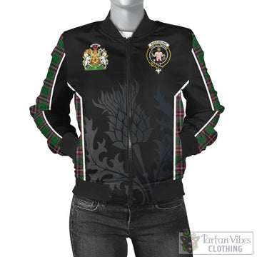 MacFarlane Hunting Tartan Bomber Jacket with Family Crest and Scottish Thistle Vibes Sport Style