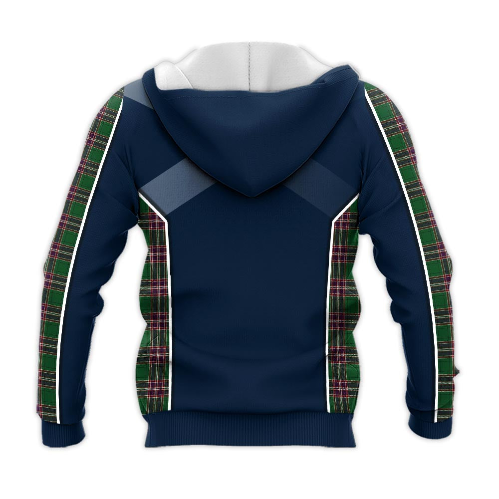 Tartan Vibes Clothing MacFarlane Hunting Tartan Knitted Hoodie with Family Crest and Scottish Thistle Vibes Sport Style