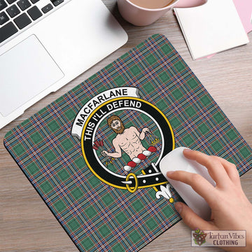 MacFarlane Hunting Ancient Tartan Mouse Pad with Family Crest