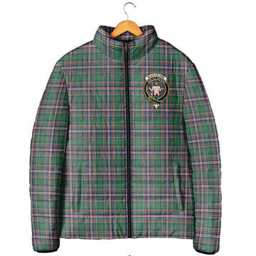 MacFarlane Hunting Ancient Tartan Padded Jacket with Family Crest