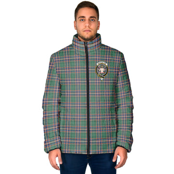 MacFarlane Hunting Ancient Tartan Padded Jacket with Family Crest