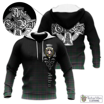 MacFarlane Hunting Ancient Tartan Knitted Hoodie Featuring Alba Gu Brath Family Crest Celtic Inspired
