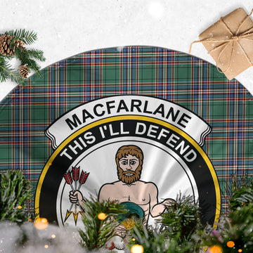 MacFarlane Hunting Ancient Tartan Christmas Tree Skirt with Family Crest