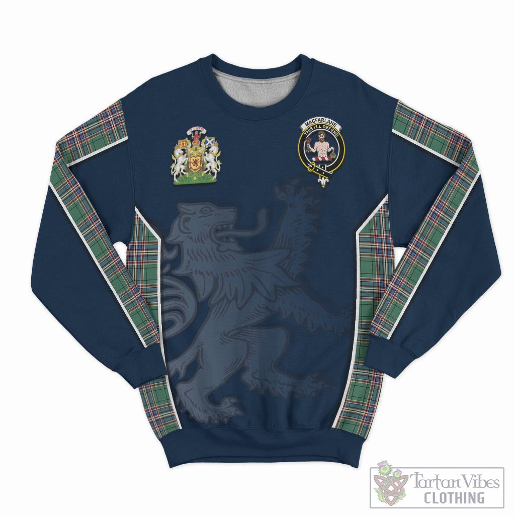 Tartan Vibes Clothing MacFarlane Hunting Ancient Tartan Sweater with Family Crest and Lion Rampant Vibes Sport Style