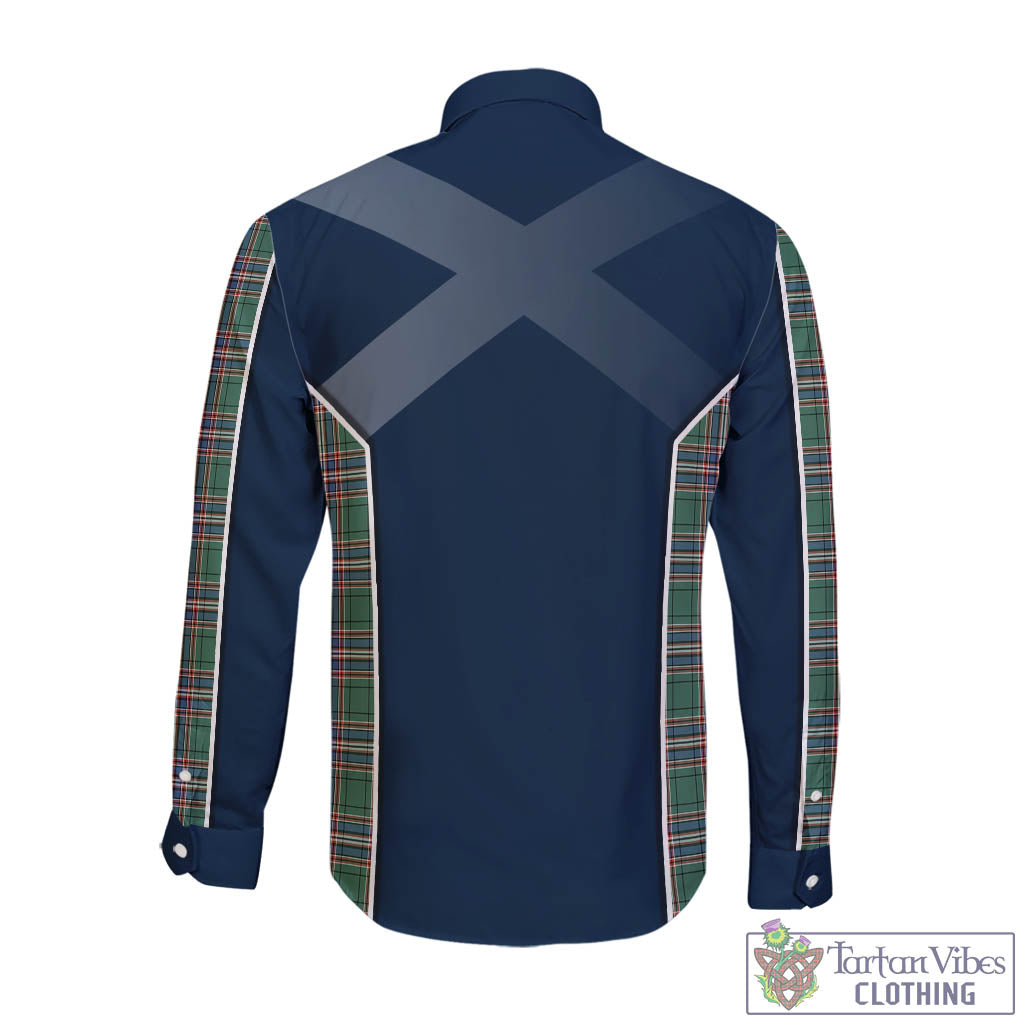 Tartan Vibes Clothing MacFarlane Hunting Ancient Tartan Long Sleeve Button Up Shirt with Family Crest and Lion Rampant Vibes Sport Style