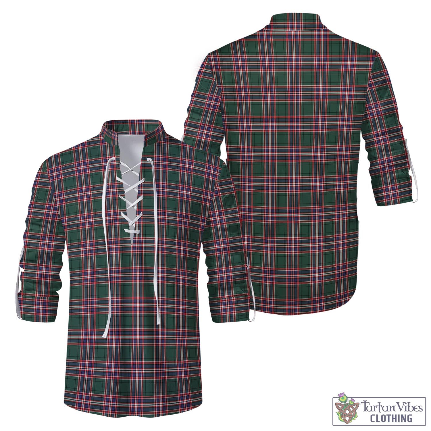 Tartan Vibes Clothing MacFarlane Hunting Modern Tartan Men's Scottish Traditional Jacobite Ghillie Kilt Shirt