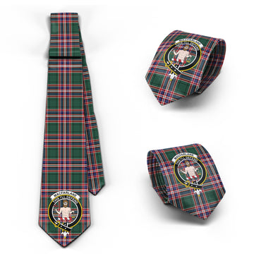 MacFarlane Hunting Modern Tartan Classic Necktie with Family Crest