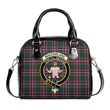 MacFarlane Hunting Modern Tartan Shoulder Handbags with Family Crest