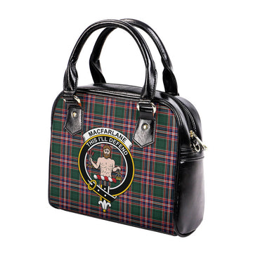 MacFarlane Hunting Modern Tartan Shoulder Handbags with Family Crest