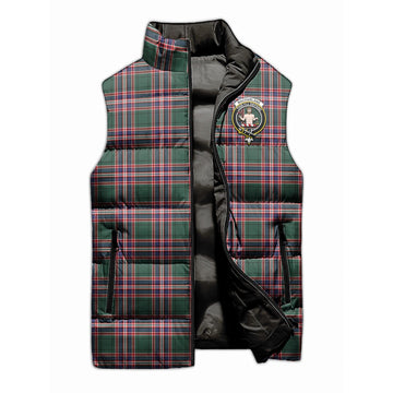 MacFarlane Hunting Modern Tartan Sleeveless Puffer Jacket with Family Crest