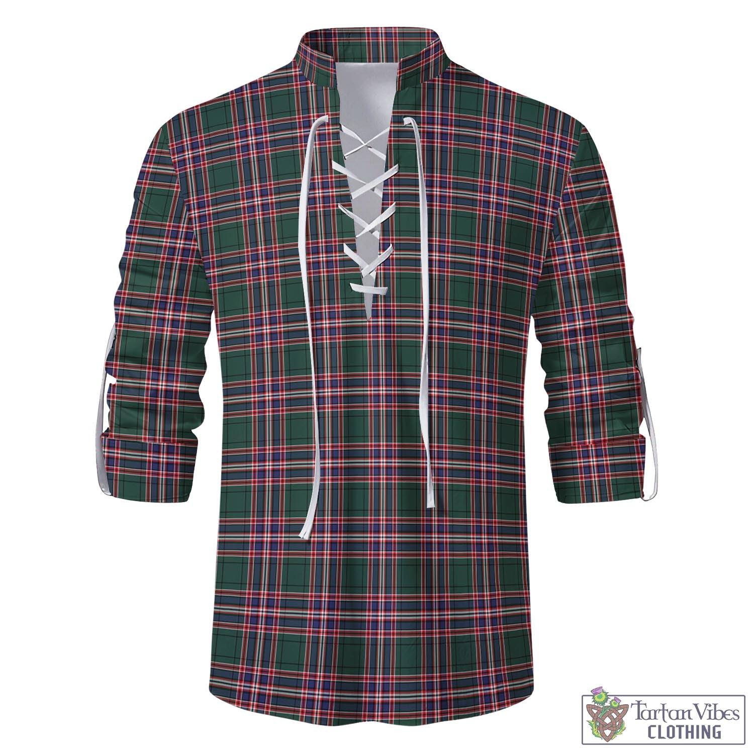 Tartan Vibes Clothing MacFarlane Hunting Modern Tartan Men's Scottish Traditional Jacobite Ghillie Kilt Shirt