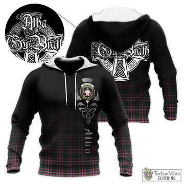 MacFarlane Hunting Modern Tartan Knitted Hoodie Featuring Alba Gu Brath Family Crest Celtic Inspired