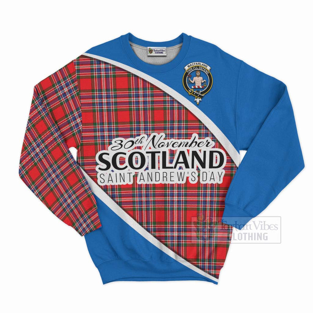 Tartan Vibes Clothing MacFarlane (McFarlane) Family Crest Tartan Sweatshirt Celebrate Saint Andrew's Day in Style